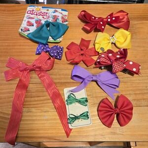 Vintage Barrette Clips Bows Hair Accessories Lot of 10
